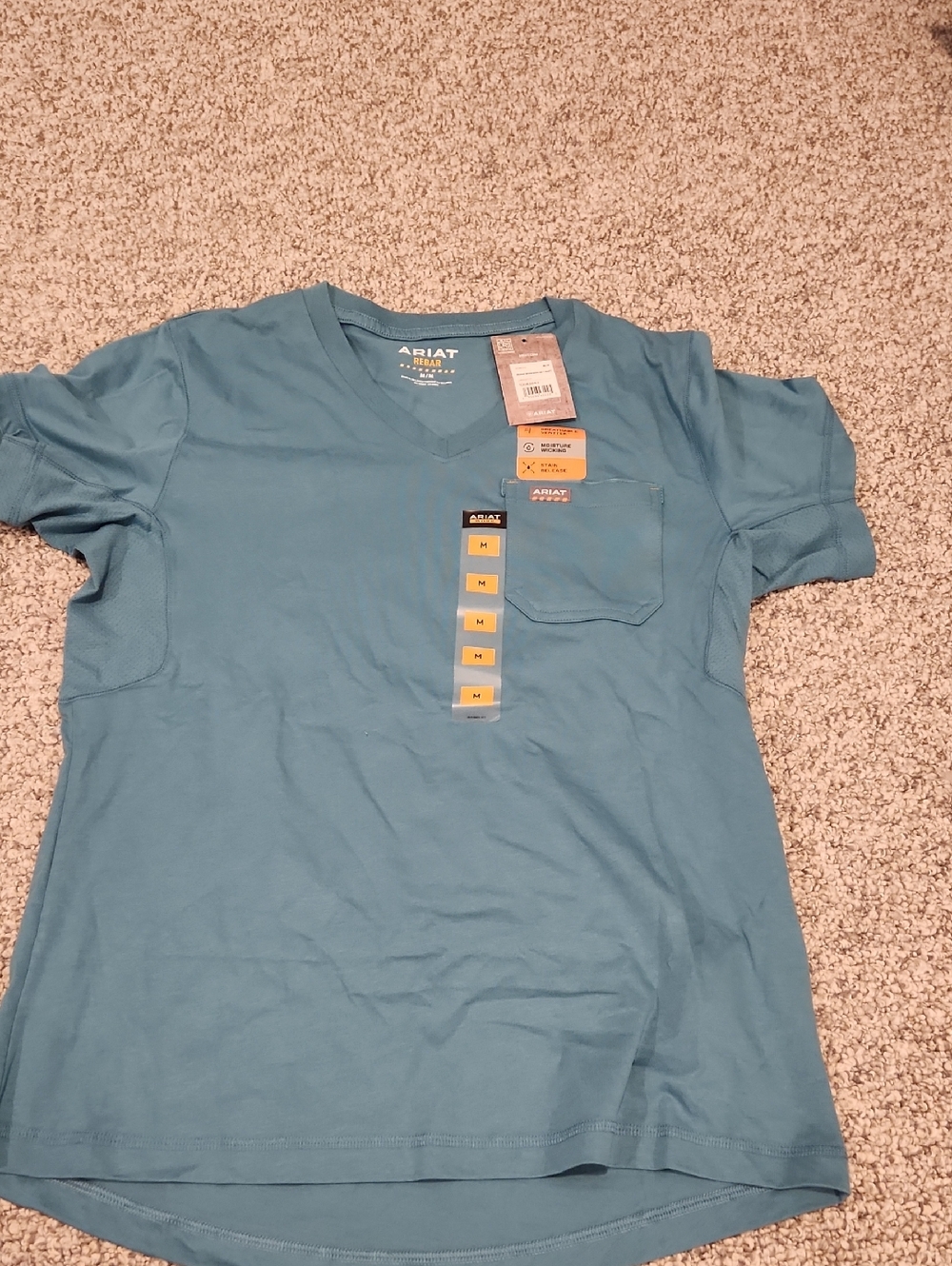 Ariat Teal V-Neck Short Sleeve Shirt
